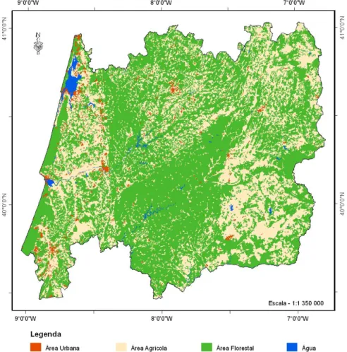 Figura 8. Ocupação do solo na Região Centro de Portugal. 