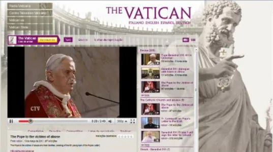 Figura 4. Canal do vaticano no YouTube. (20/03/2010). 