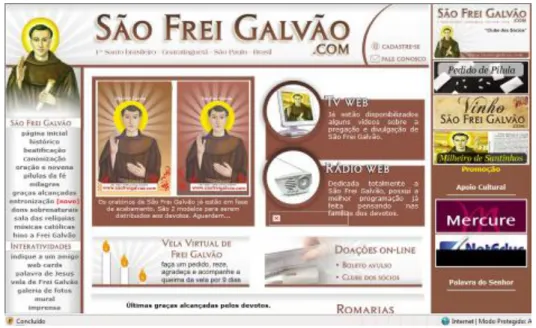 Figura 11 Home Page Site do Frei Galvão 