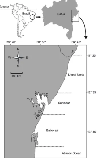 Figure 1. Map showing the fishing regions.