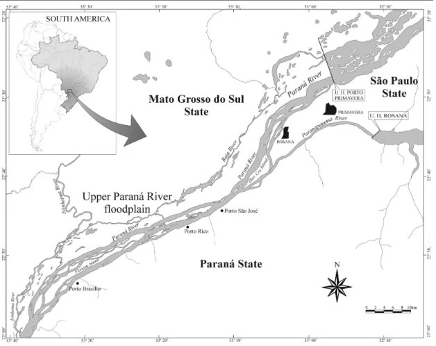 Figure 1. Map of the localization of the upper Paraná River floodplain.