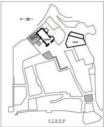 Fig. 9 – Ampurias: planta del conjunto altomedieval de Sant Martí d’Empuries  (AQUILUE, Xavier (ed.) − Intervencions arqueològiques…).