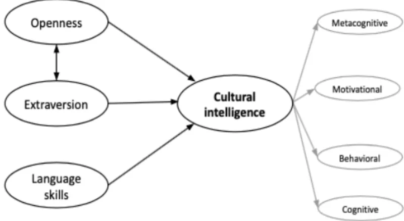 Figure 1. Hypothesis 1: the relationship between individual differences, CQ and four  facets 