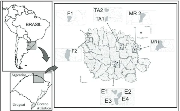 Figure  1). The region has an altitude ranging  from 400-800 m (Butzke, 1997), mean annual  temperature is 17.6°C, and rainfall annual mean  of 1,912.3 mm (Bernardi and Budke, 2010)