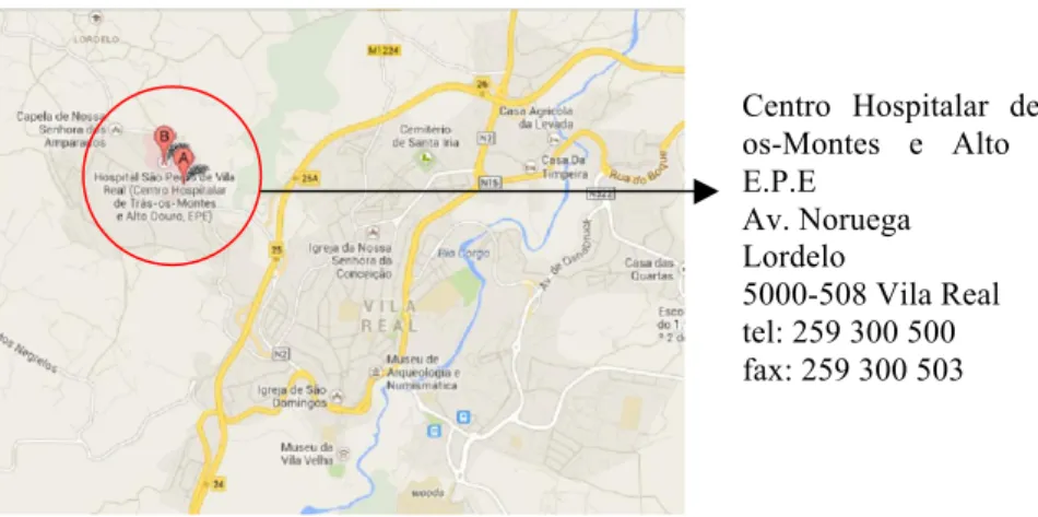Figura 7. Localização do CHTMAD, E.P.E  Fonte: Google maps 