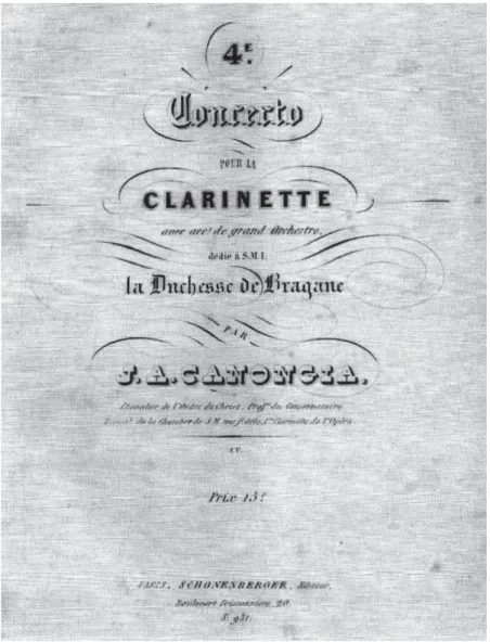 Fig. 10: J. A. Canongia, 4e concerto pour la clarinette avec acct. de grand  orchestre dédié à S