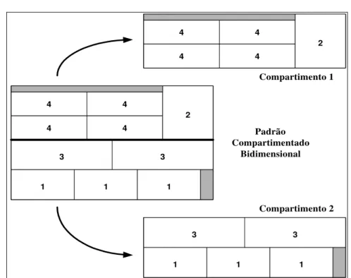 Figura 3 – Padrão de corte compartimentado bidimensional 