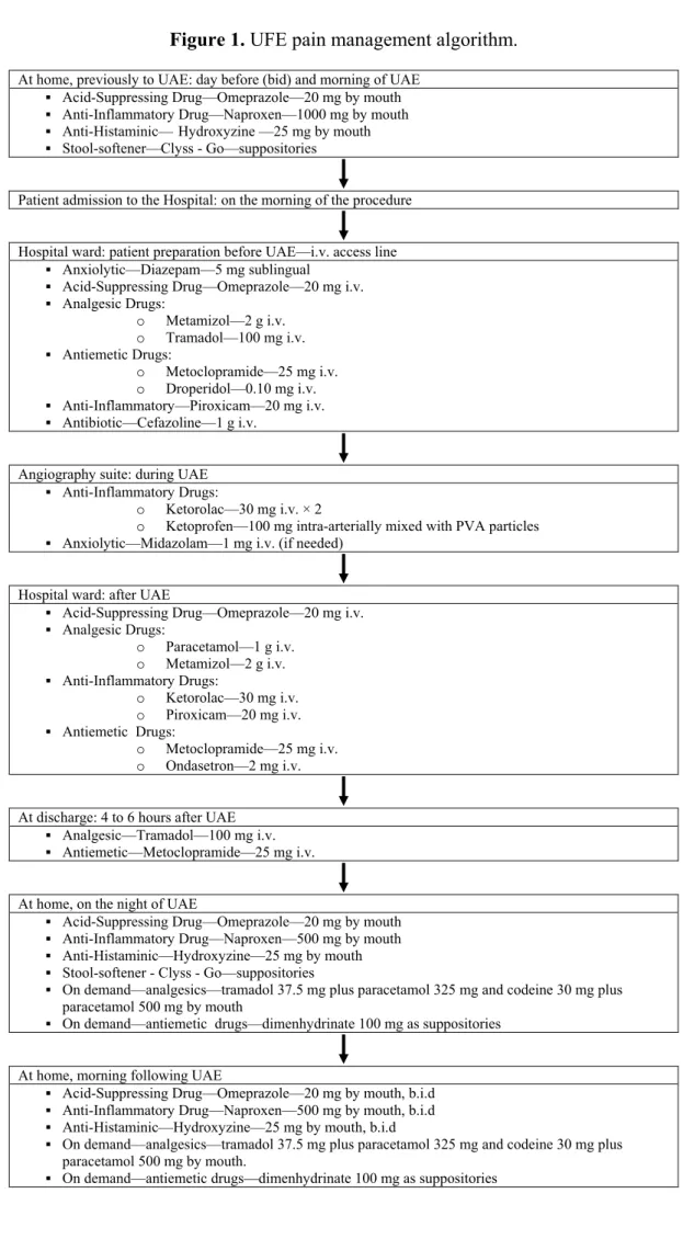 Figure 1. UFE pain management algorithm. 
