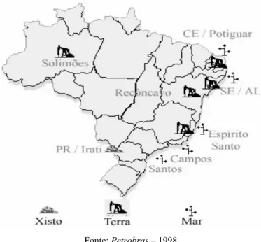 Figura I – Áreas de Produção de Petróleo e Gás da Petrobras no Brasil 