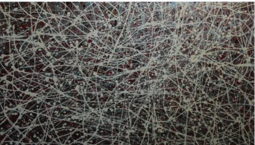 Figura 2 – Pintura de Sério Fernandes onde é bem  notória a influência de Jackson Pollock.