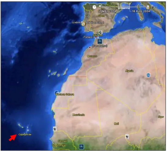 Figura 6 - Localização do arquipélago de Cabo Verde  