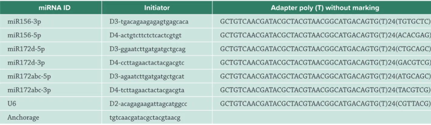 Table I. Initiator and adapter sequences. 