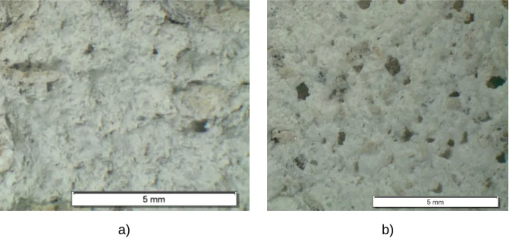 Fig. 38 – Pore size distributions of TR1 and TR2: a) Cumulative pore volume and b) Incremental pore volume