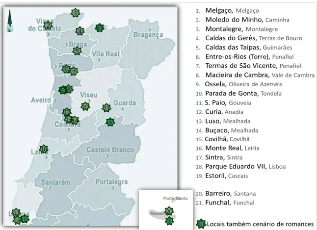 Fig. 5  ─  Locais de recolhimento e de inspiração para escrita de Ferreira de Castro