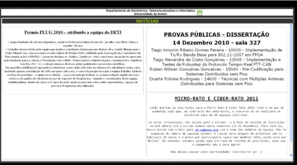 Figura 2.13: Painel de not´ıcias
