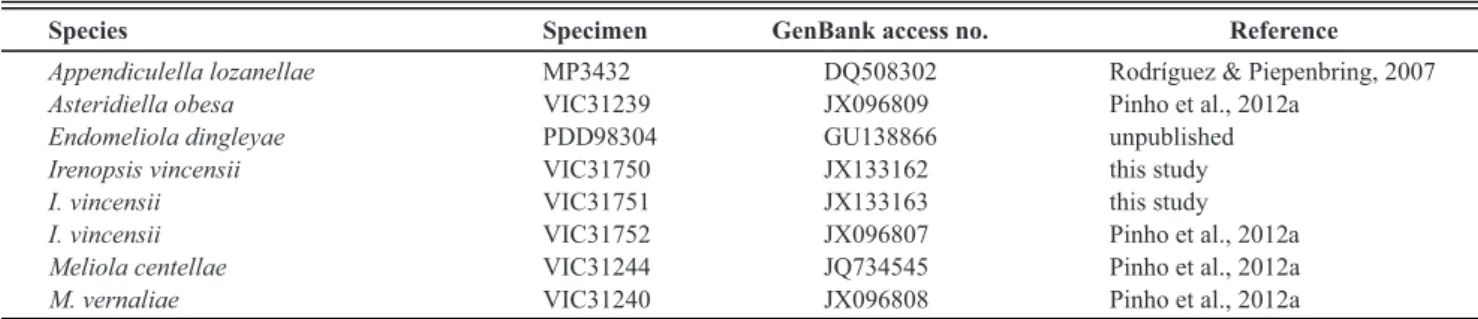 TABLE 1 -  GenBank accession numbers of 28S rDNA sequences used in the phylogenetic analysis.