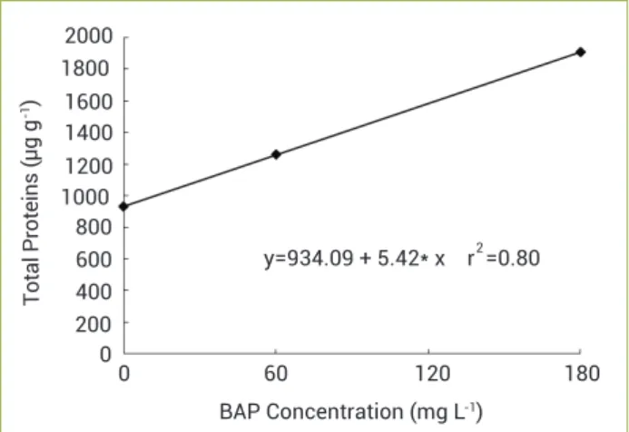 Figure 1. Percentage of citral in the essential oil of lemongrass  treated with N6-benzylaminopurine (60, 120 and 180 mg L -1 ).