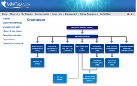 Figura 1 – Organigrama da MWBrands                                                          