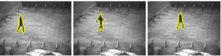 Figure 3.4: Human tracking results using the approach proposed by Baumberg and Hogg [5].