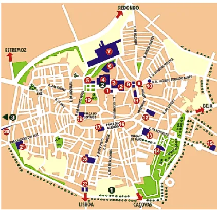 Figure 7: Delimitation of the Historic Center of Évora  Source: Portugal Virtual (2018) 