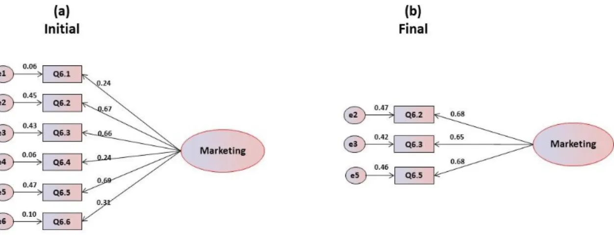 Table  6.  Statistics  for  the  unidimensional  model  of  the  scale  about  marketing  and  commercials  motivations