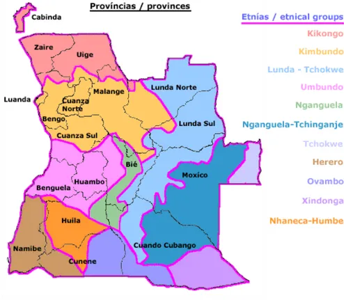 Figura 2     Mapa de Angola : Províncias 