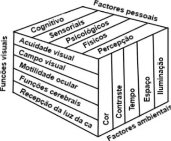 Figura 3 - Dimensões e componentes do funcionamento visual     