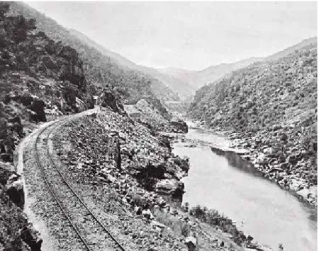 Figure 6 – The Tua line near Castanheiro, as photographed by Karl Emil Biel, 1887.