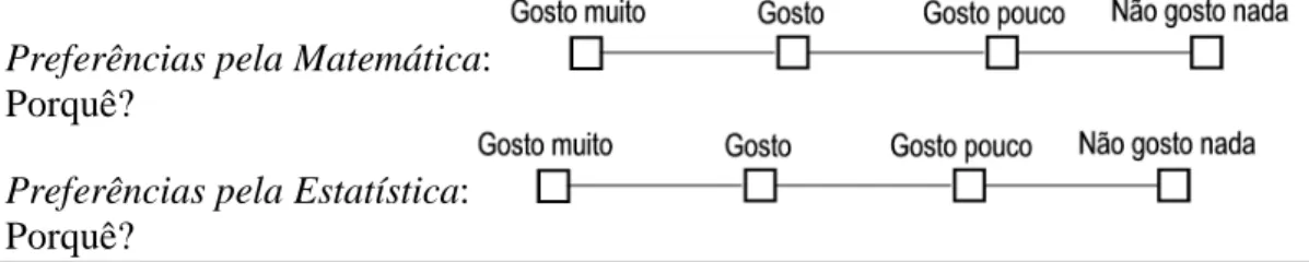 Tabela  1.  Preferências  dos  formandos  em  relação  à  Matemática  e  à  Estatística antes e após a intervenção de ensino