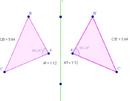 Figura 33 - Resolução da Mariana e da Filipa: obtenção da amplitude do ângulo C’A’B’ 
