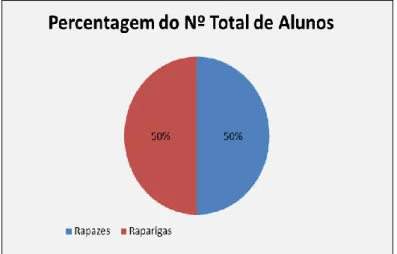 Gráfico 4 - Percentagem do número total de alunos (1º ciclo) 