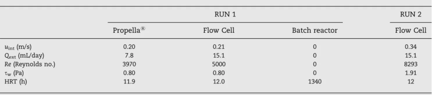 Fig. 2 – Bulk water cell balance in the reactor system.