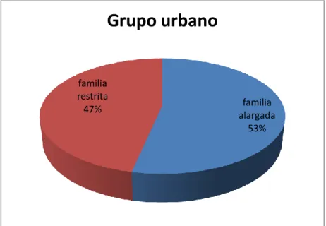 Gráfico 3 – Representação da estrutura familiar do grupo urbano 