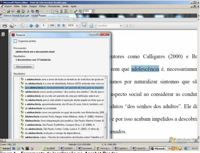 Figura 1  –  Ferramenta de localização no Acrobat Reader.
