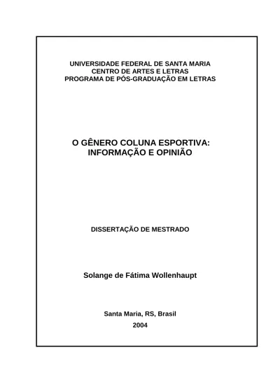 Marcadores Metadiscursivos Caracteriza o Do G nero Coluna