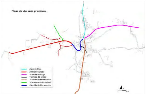 MAPA 10: PLANO DA VILA: RÚAS PRINCIPAIS 