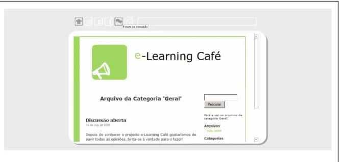 Fig 3: The E-Learning Cafe section Participação 