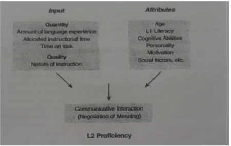 Figure 1 - Input and attributes in second language acquisition  Source - (Curtain &amp; Dahlberg, 2010) 