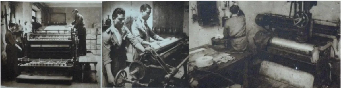 Fig. 53-55. As máquinas de impressão da revista in  «Como se faz O Notícias Ilustrado» in O Notícias Ilustrado,Série  II, n.º 39,  Lisboa, 10 de Março de 1929