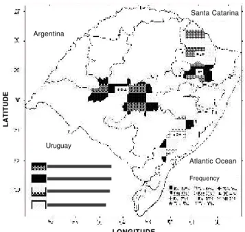 FIG. 1 - Agroecological regions of the State of Rio Grande do Sul where plants showing blackleg symptoms were collected from potato ( Solanum tuberosum) fields