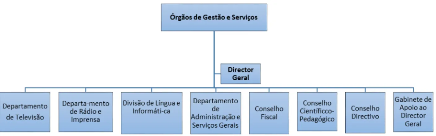 Figura 2: Órgãos de Gestão e Serviço do CEFOJOR