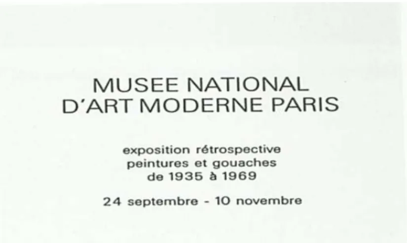 Fig.  1  –  Convite  para  a  exposição  Vieira  da  Silva   no  Musée  national  d’art  moderne  de  Paris,  1969
