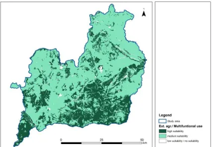 Figure 9. Suitability for Extensive agriculture/ Multifunctional use 