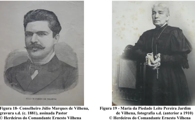 Figura 18- Conselheiro Júlio Marques de Vilhena,          Figura 19 - Maria da Piedade Leite Pereira Jardim   gravura s.d