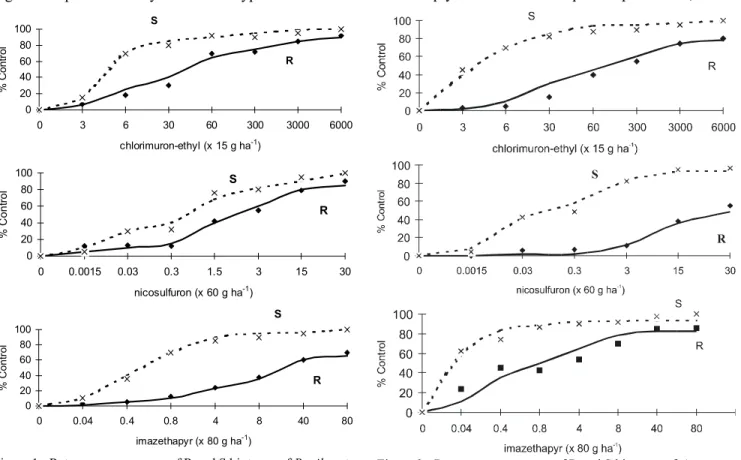 Table 4 - Parameter estimate for Richards growth analysis function of R and S biotypes of B