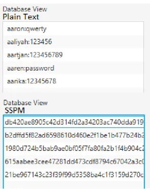 Figure 3.3: Small sample size of the stored login information in the new system