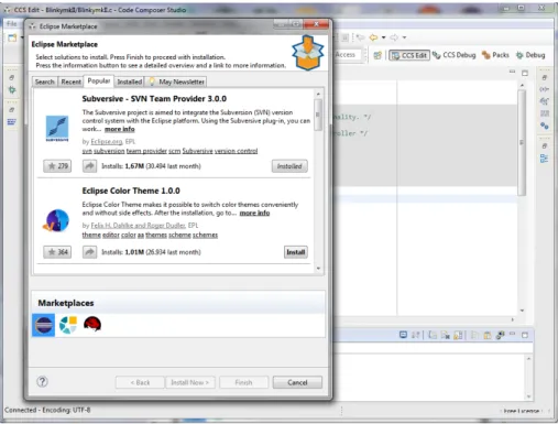 Figure 2.3: Code Composer Studio accessing the Eclipse Marketplace