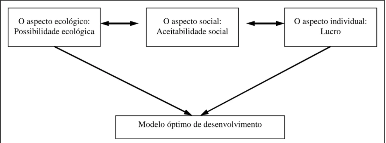 Figura 7. Elementos de um modelo óptimo de desenvolvimento  Fonte: Kulkarni &amp; Rajam (1991) in Diniz (1999): pp