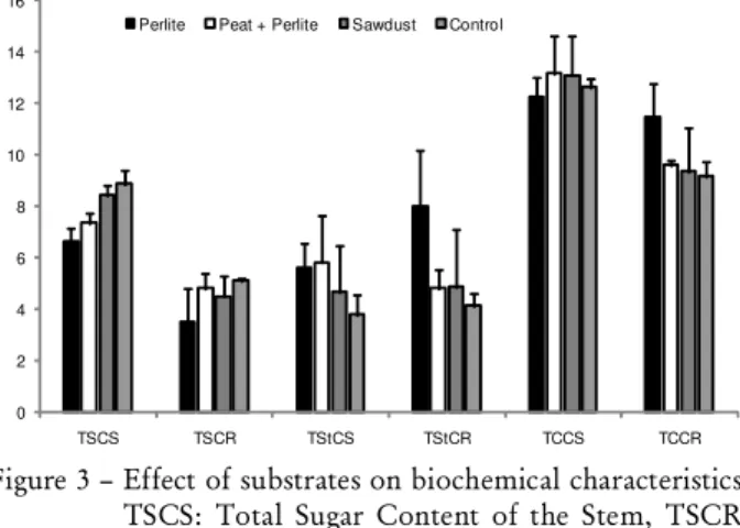 Fig nursery trees growing displayed an increasing trend in perlite-based media. This conclusion can be  re-lated to higher water holding capacity of perlite-based media