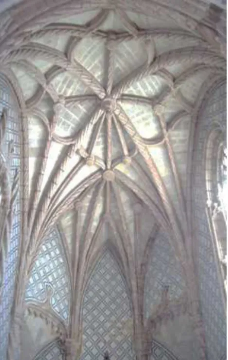 Foto da abóbada de combados da  Igreja do Convento de Jesus. 